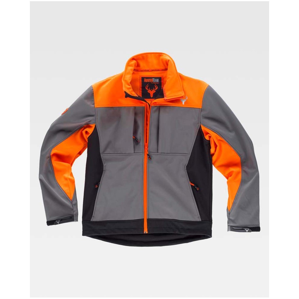 Chaqueta Workshell Workteam S8625 Gris/Negro/Naranja a.v