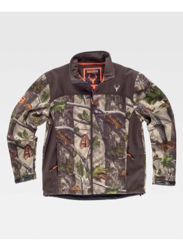 Chaqueta Workshell Workteam S8665 Camuflaje Bosque Verde/Marrón