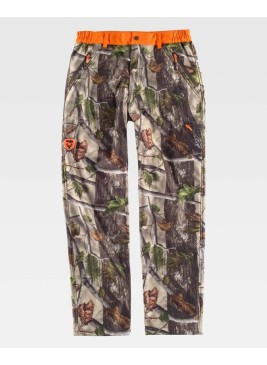 Pantalón Workshell Workteam S8360 Camuflaje Bosque Verde/Naranja a.v