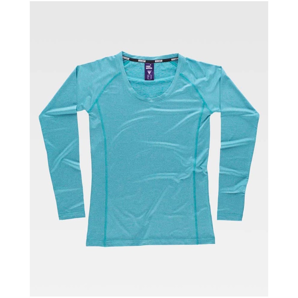 Camiseta mujer Workteam B0069 Turquesa