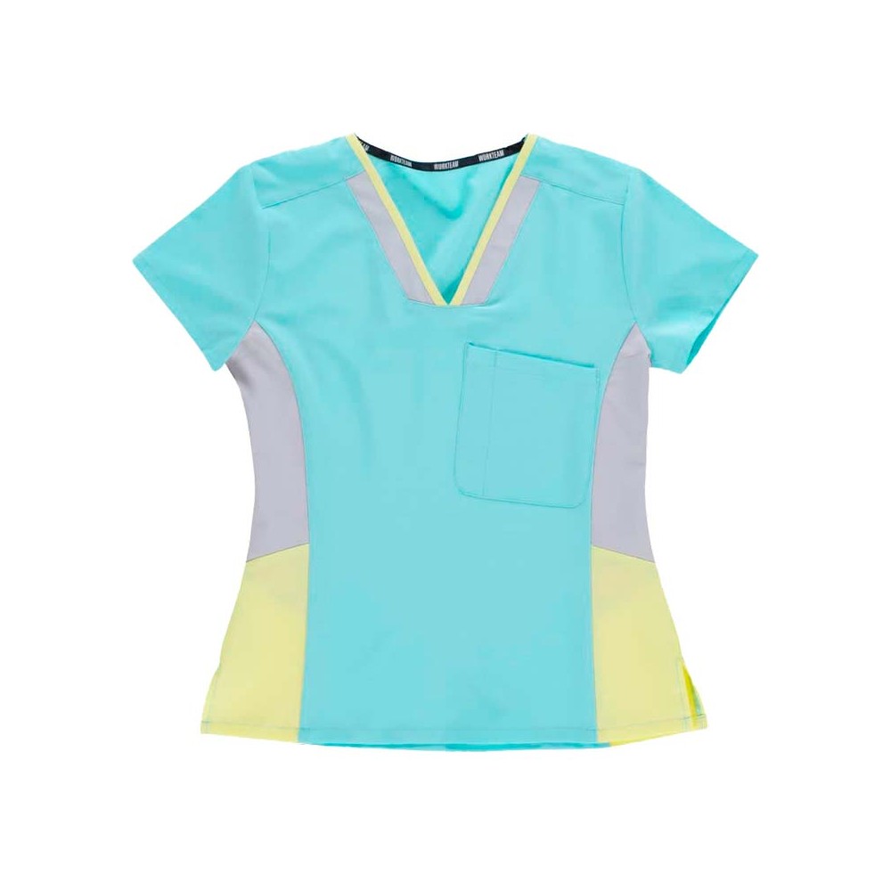 Casaca Workteam B6951 Turquesa Claro/Gris/Amarillo Claro