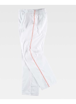 Pantalón Workteam B9350 Blanco/Naranja