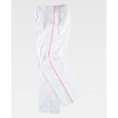 Pantalón Workteam B9350 Blanco/Naranja