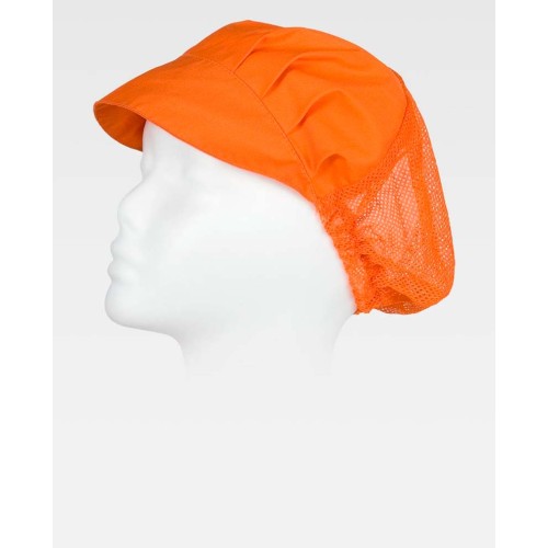 Cofia especial alimentación con visera Workteam M601 Naranja