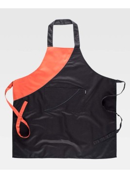 Delantal Workteam M525 Negro/Coral