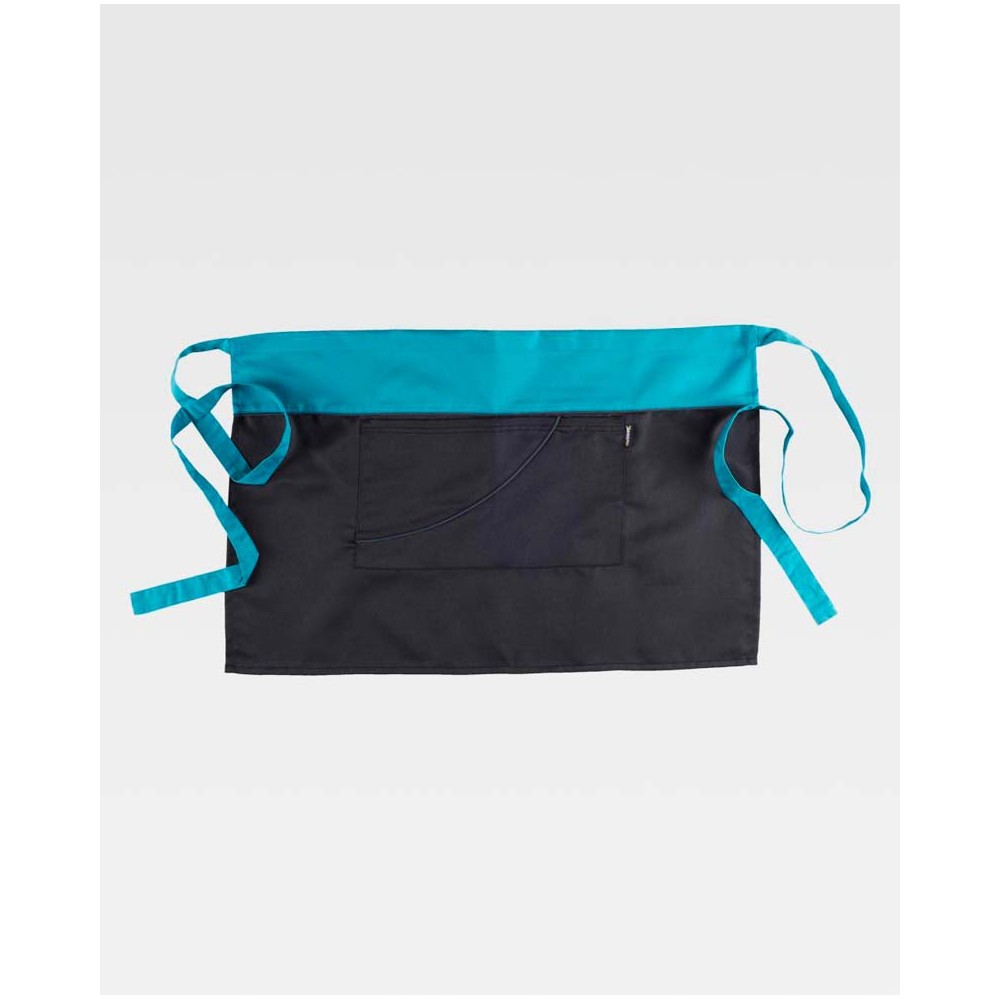 Delantal Worteam M526 Negro/Turquesa