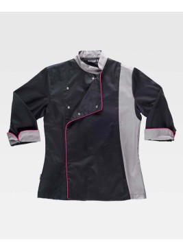 Chaquetilla Workteam B9241 Negro/Gris/Fucsia