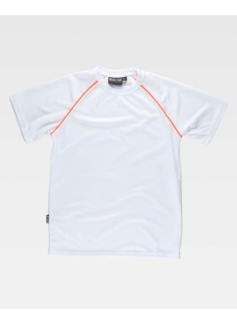 Camiseta Workteam S6640 Blanco/Naranja a.v