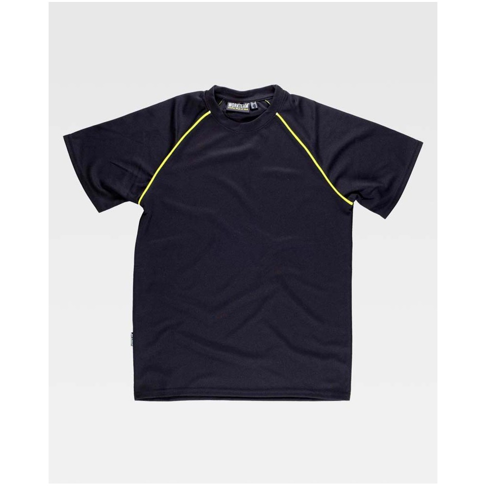 Camiseta Workteam S6640 Negro/Amarillo a.v