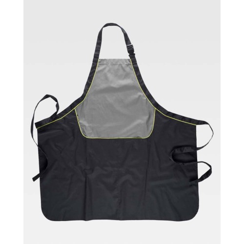 Delantal Workteam M540 Negro/Gris/Amarillo a.v
