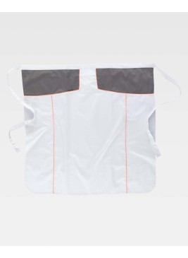 Delantal Workteam M240 Blanco/Gris/Naranja a.v