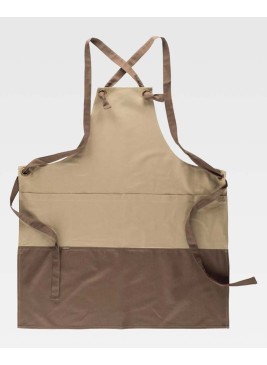 Delantal peto Workteam M750 Beige/Marrón