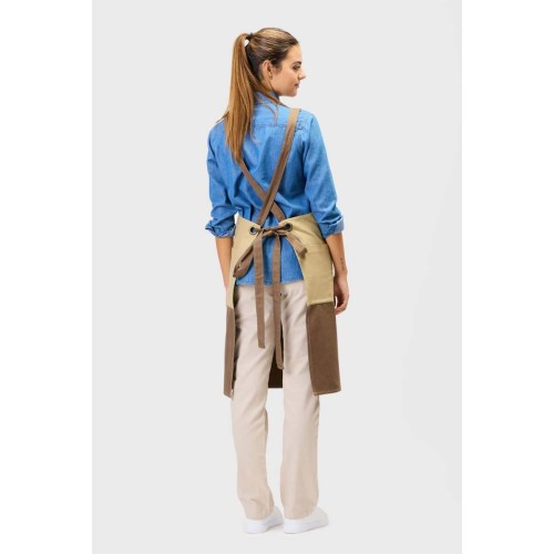 Delantal peto Workteam M750 Beige/Marrón
