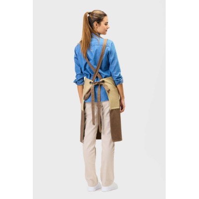 Delantal peto Workteam M750 Beige/Marrón
