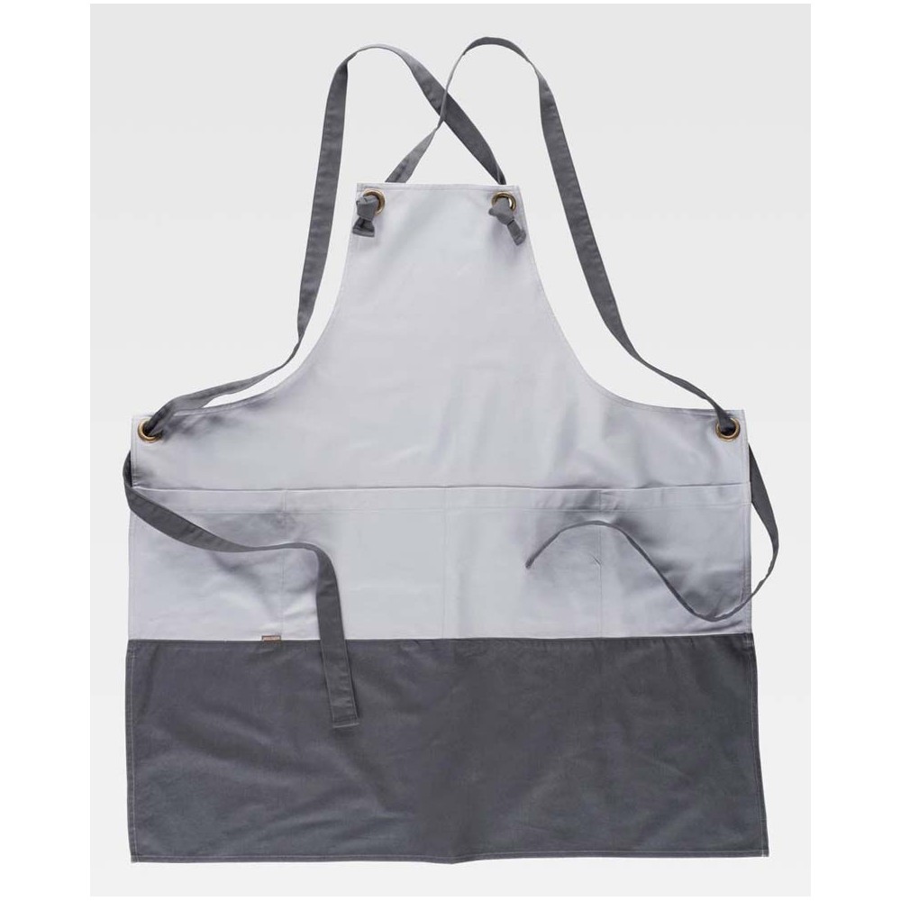 Delantal peto Workteam M750 Gris Claro/Gris