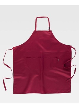Delantal de camarero con peto Workteam M502 Granate