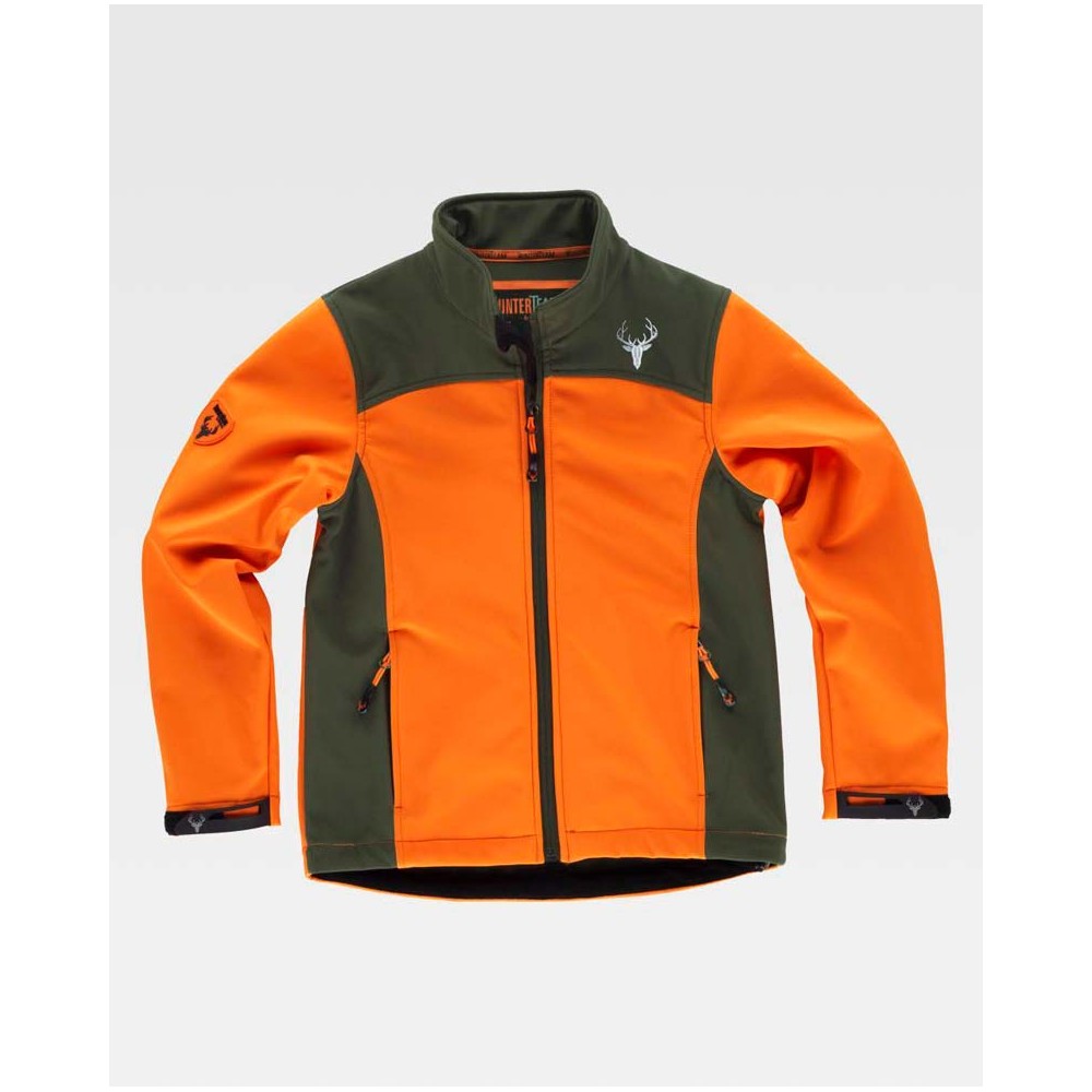 Chaqueta de caza infantil Workteam S8130 Naranja-Verde Caza