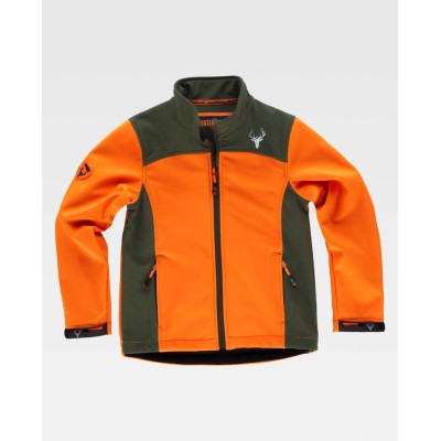 Chaqueta de caza infantil Workteam S8130 Naranja-Verde Caza