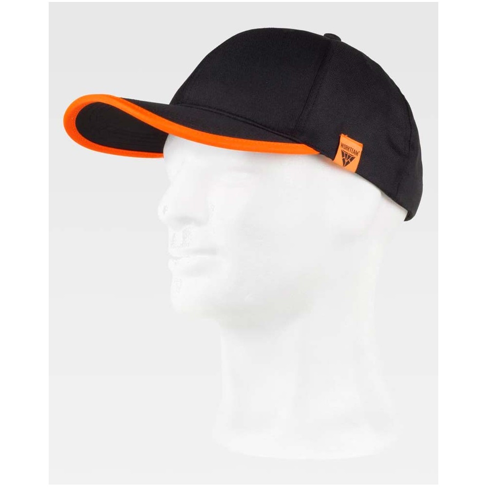 Gorra Workteam WFA907 Negro/Naranja