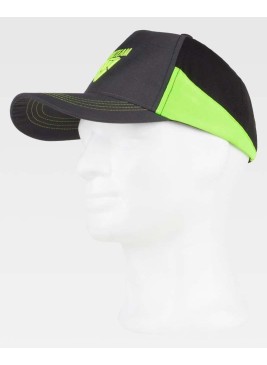 Gorra  Workteam WFA941 Gris Oscuro/Negro/Verde Lima