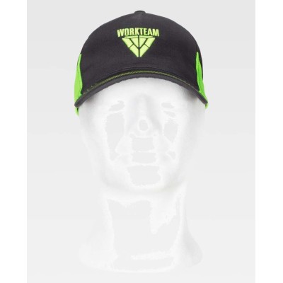 Gorra  Workteam WFA941 Gris Oscuro/Negro/Verde Lima