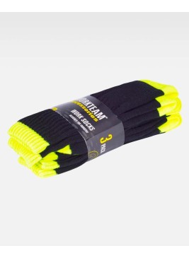 Calcetines Workteam WFA021 Negro/Amarillo