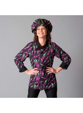 Chaqueta cocina Garys Berengenas 9479 Estampada