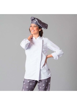 Chaqueta de cocina de mujer manga larga Blanco