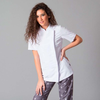 Chaqueta de cocina mujer transpirable Blanca