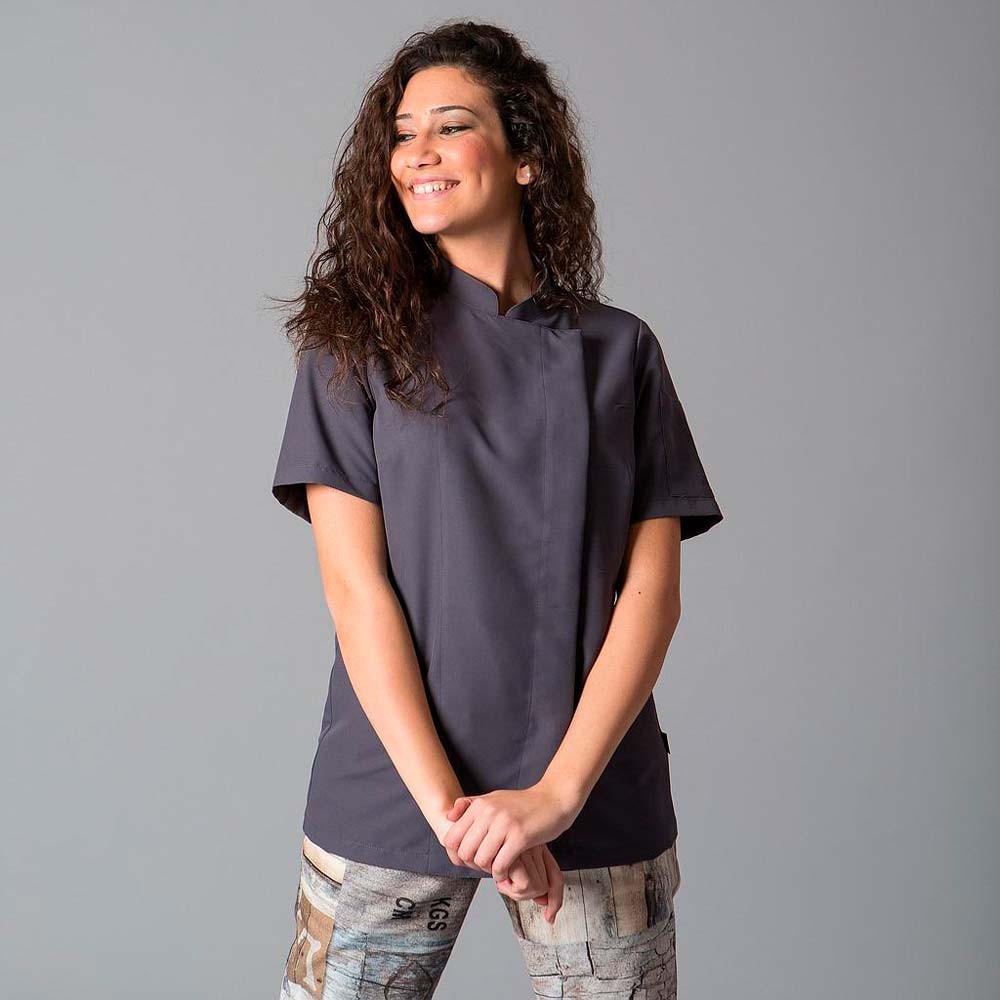 Chaqueta de cocina de mujer transpirable Gris