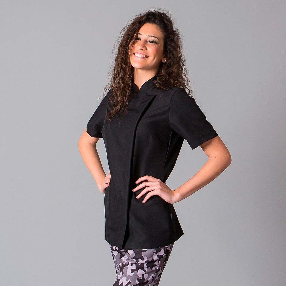 Chaqueta de cocina de mujer transpirable Negro