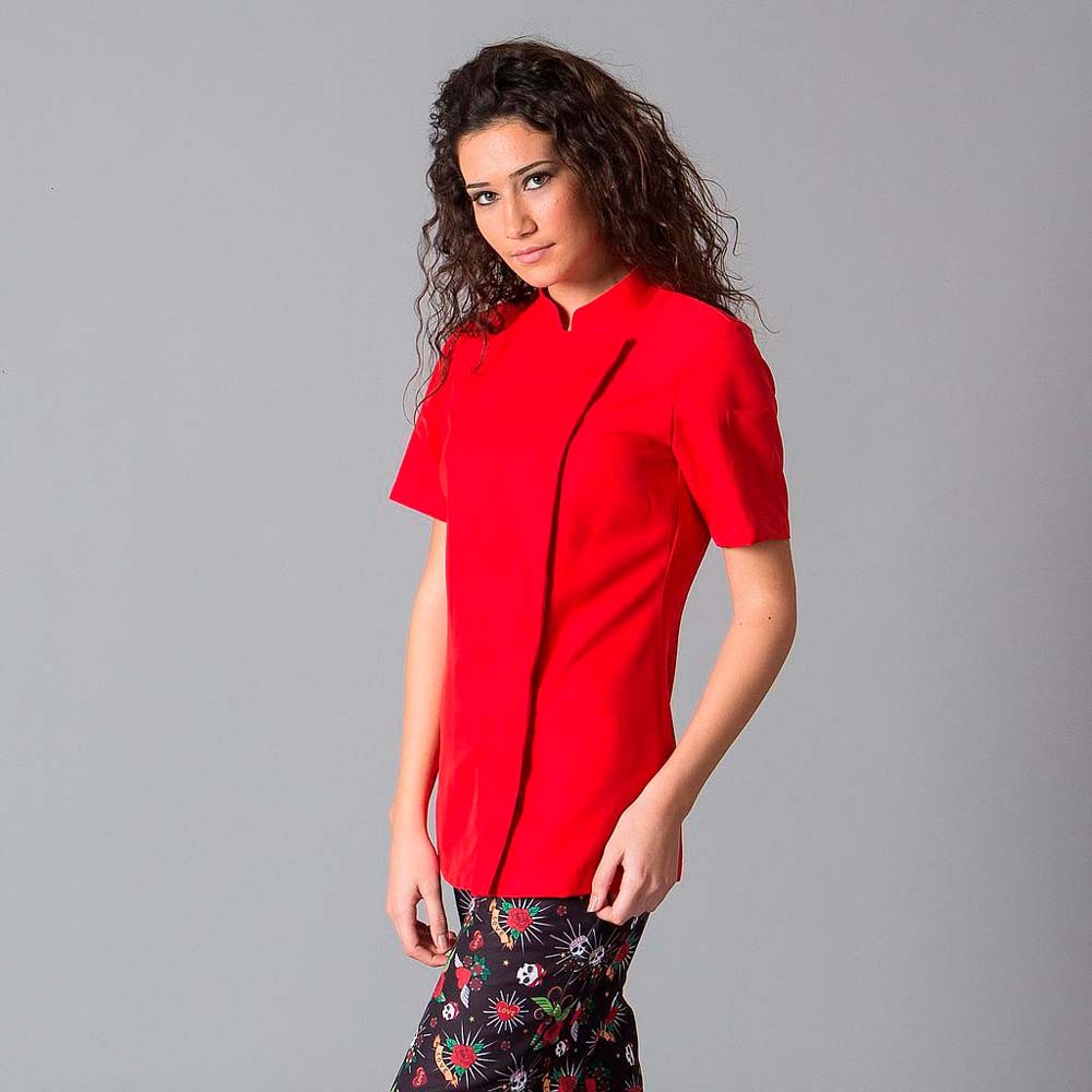 Chaqueta de cocina de mujer transpirable Rojo