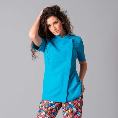 Chaqueta de cocina de mujer transpirable Turquesa