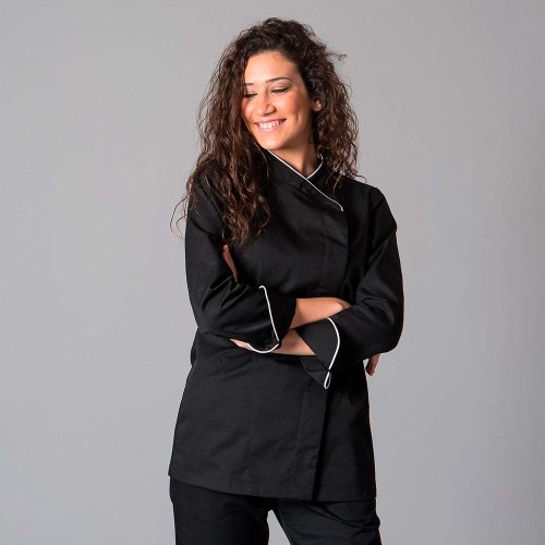 Chaqueta cocinera Garys Dana 9484 Negro