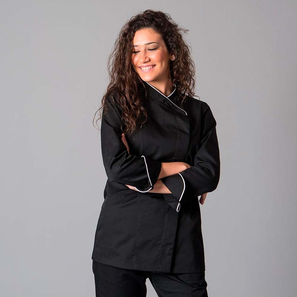 Chaqueta cocinera Garys Dana 9484 Negro