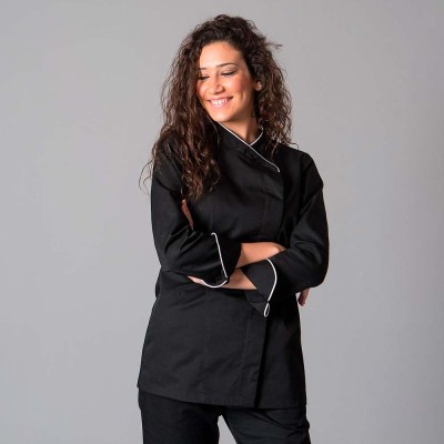 Chaqueta cocinera Garys Dana 9484 Negro