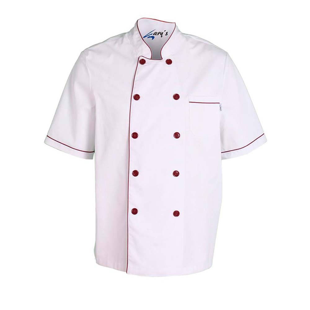 Chaqueta cocina Garys 9140 Blanco/Burdeos