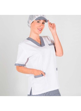 Blusa cocina mujer Garys 6454 Blanco/Marino