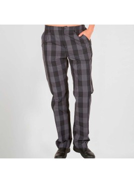 Pantalón de cocina Garys 777200 Plana Cuadros Gris-Negro