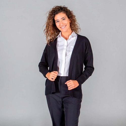 Rebeca de trabajo para enfermera punto fino sin botones Marino