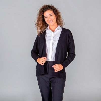 Rebeca de trabajo para enfermera punto fino sin botones Marino