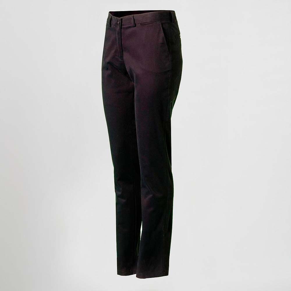 Pantalón de trabajo chino de mujer algodón, cómodo y elástico gris marengo