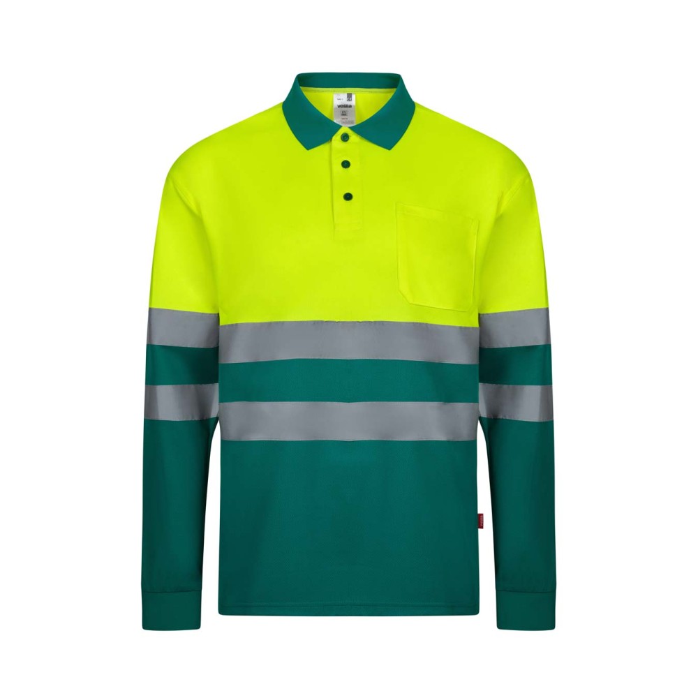 Polo alta visibilidad Velilla 305507 Verde-Amarillo A.V