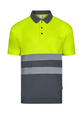 Polo de alta visibilidad Velilla 305504 Gris-Amarillo