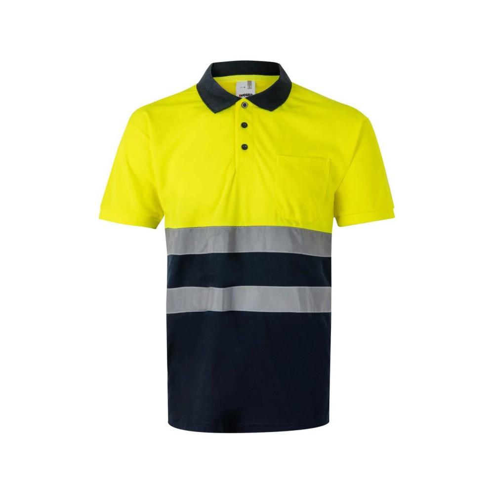 Polo de alta visibilidad Velilla 305504 Marino-Amarillo