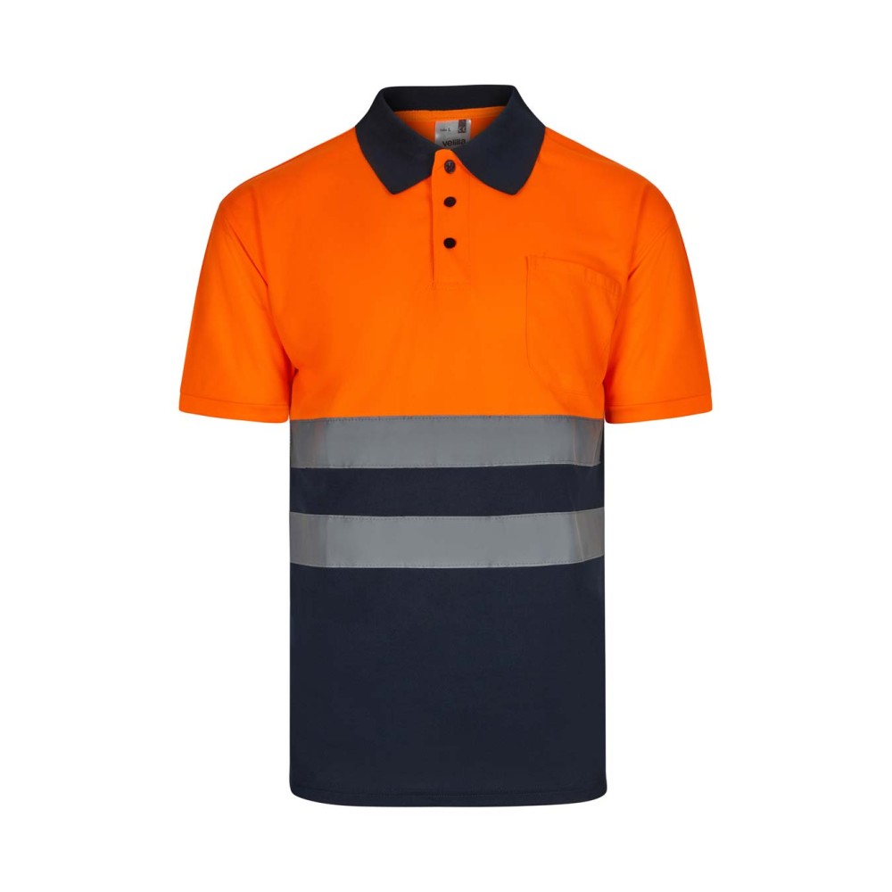 Polo de alta visibilidad Velilla 305504 Marino-Naranja