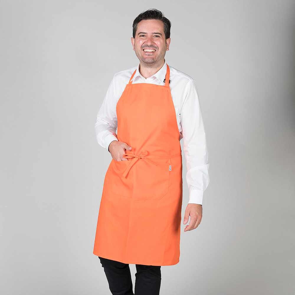 Delantal camarero con peto Garys 116100 Naranja