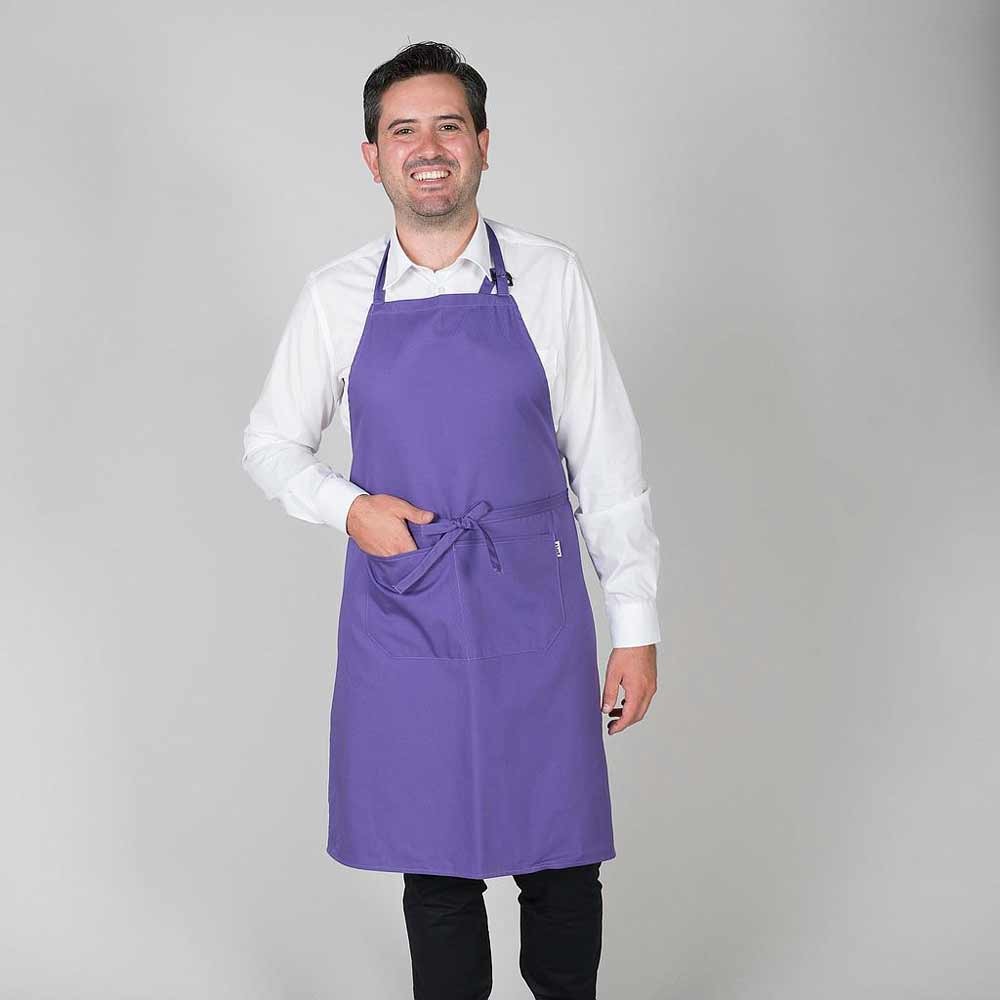 Delantal camarero con peto Garys 116100 Morado