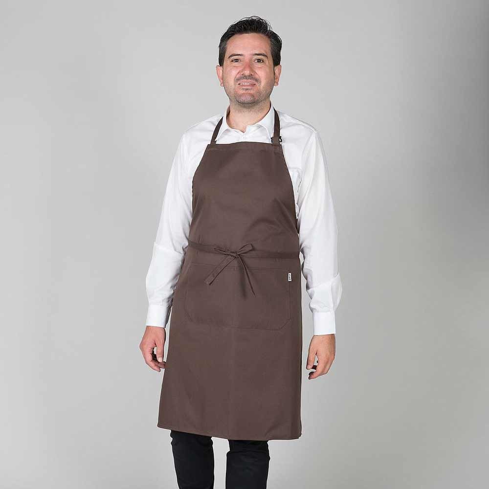 Delantal camarero con peto Garys 116100 Marrón
