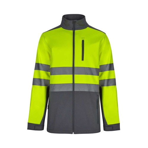 Chaqueta de trabajo softshell alta visibilidad Velilla 306006 Gris-Amarillo